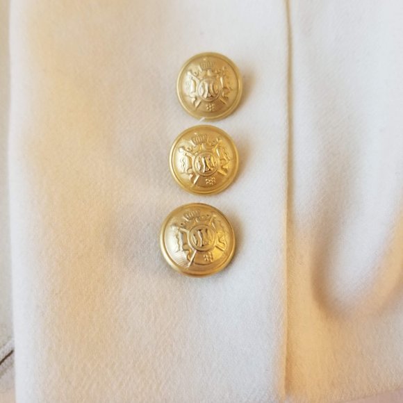 Vintage Valerie Stevens 100% Pure Wool Military Jacket Womens Size US 8. Cream - Picture 3 of 6